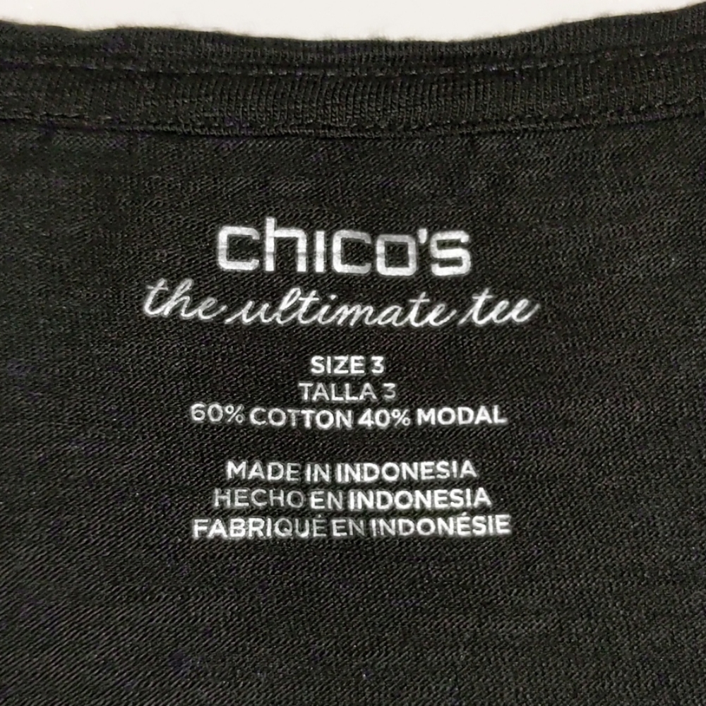 Chico's Sheer Black Tee - Picture 5 of 5